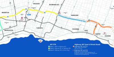 Карта Торонто шоссе 407
